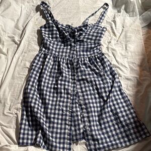 BeBop Navy and White Checkered Dress